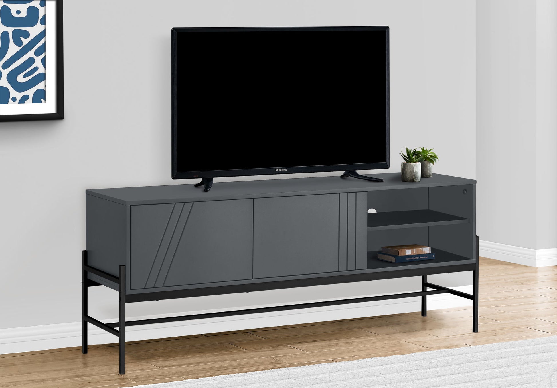 TV Stand, Console, Media Entertainment Center, Storage Cabinet, Contemporary And Modern 8th Street