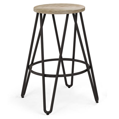 Simeon - Multifunctional Metal Stool With Wood Seat Simpli-Home