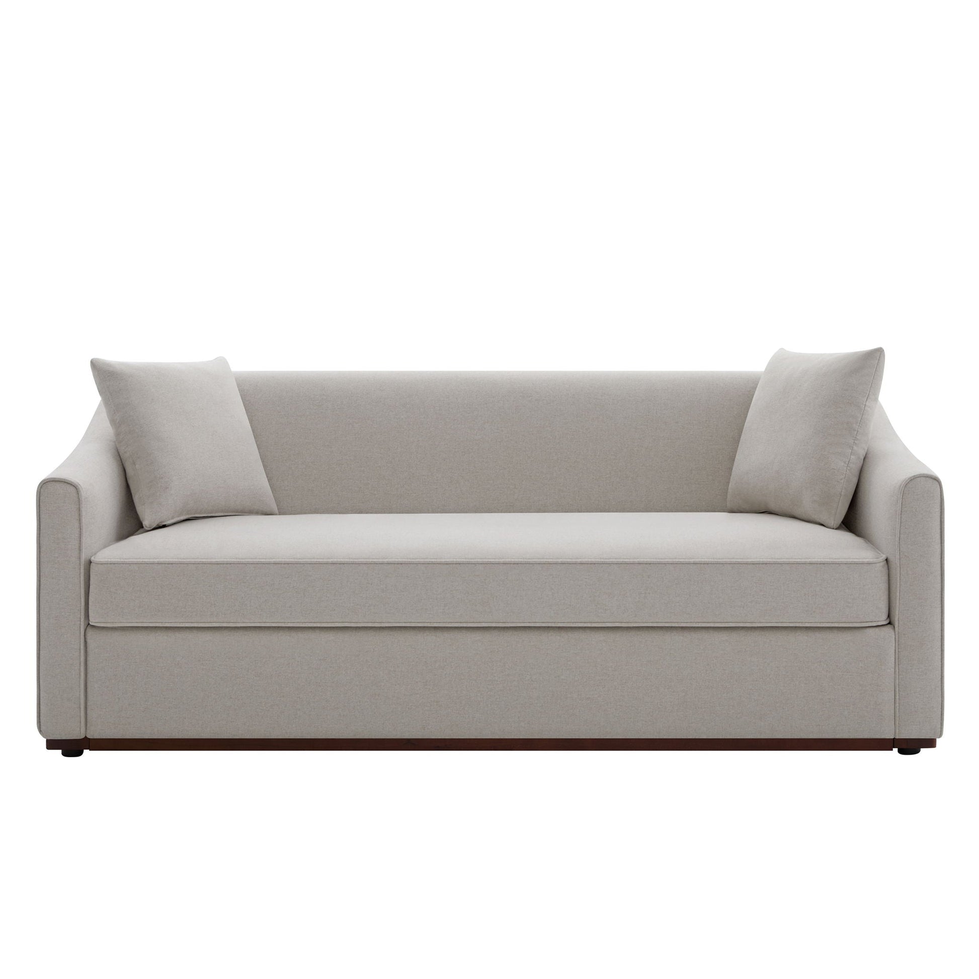 3 Seater Sofa With Wrap Around Armrests And Throw Pillows Noble House