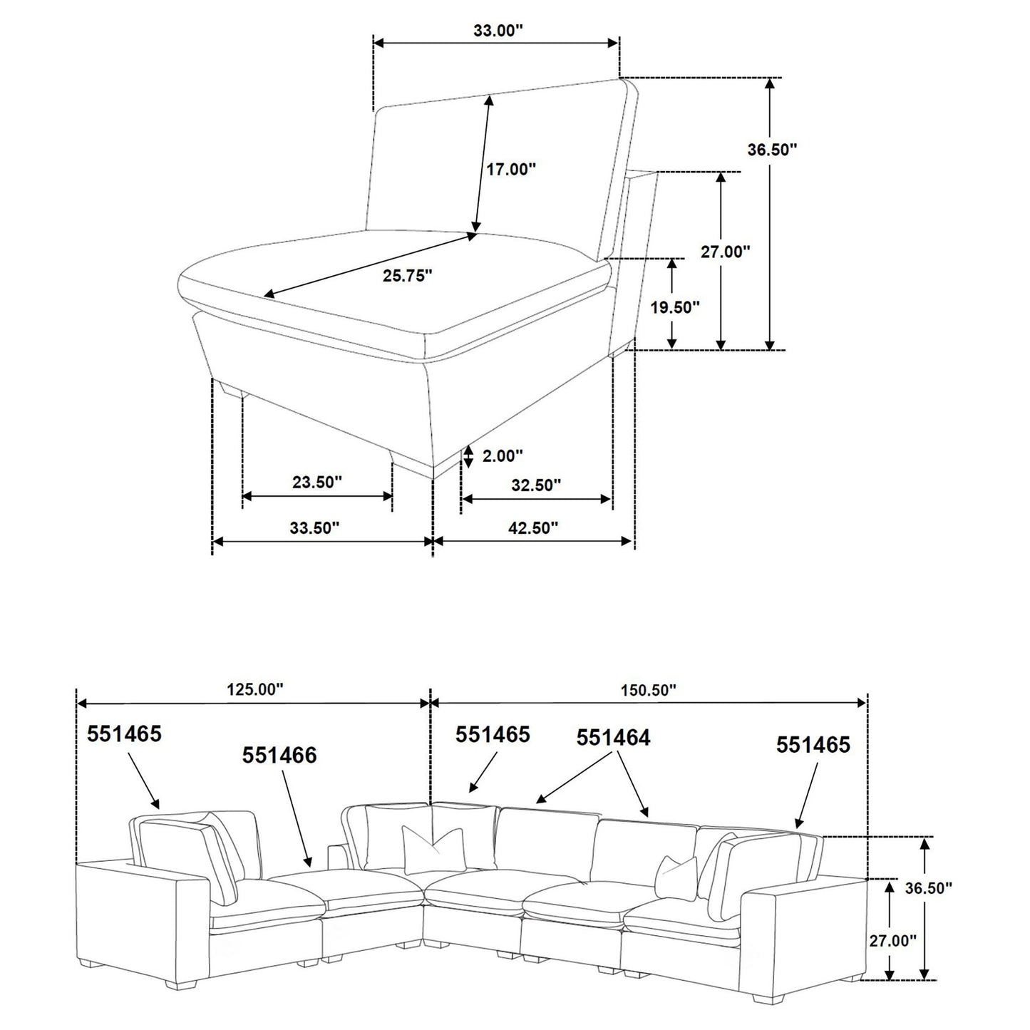 Murtagh - Armless Chair Furniture Max