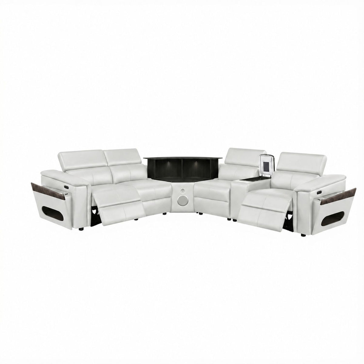 Nova - Sectional With Bluetooth Speaker, LED And Lifting Wine Cabinet Matrix Furniture Group