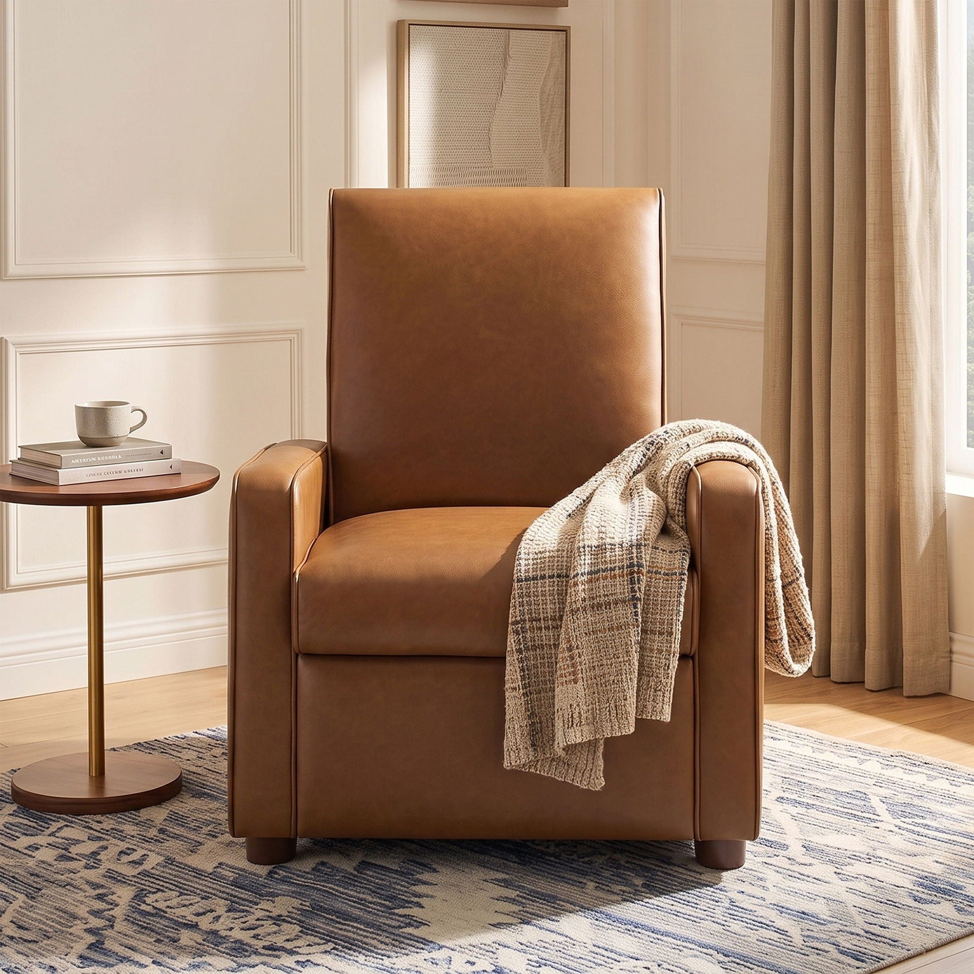 Manual Recliner Chair, 2 Position With 160° Adjustable Backrest For Living Room Noble House
