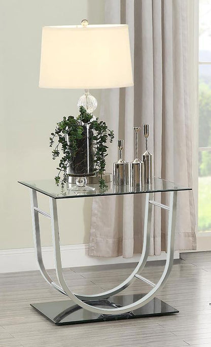 Danville - Rectangular U-Shaped Glass Top Table CoasterEssence
