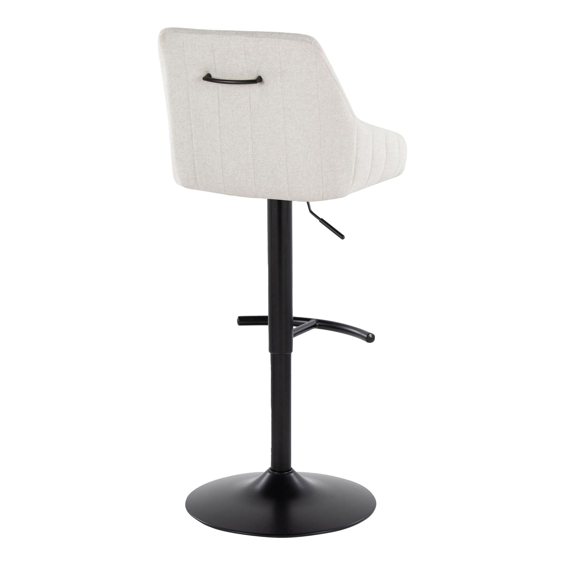 Hannah - Transitional Adjustable Barstool With Swivel With Rounded T Footrest (Set of 2) Lumi Source