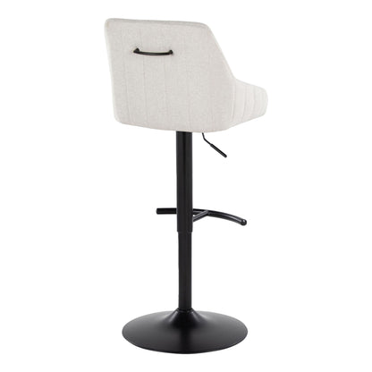 Hannah - Transitional Adjustable Barstool With Swivel With Rounded T Footrest (Set of 2) Lumi Source