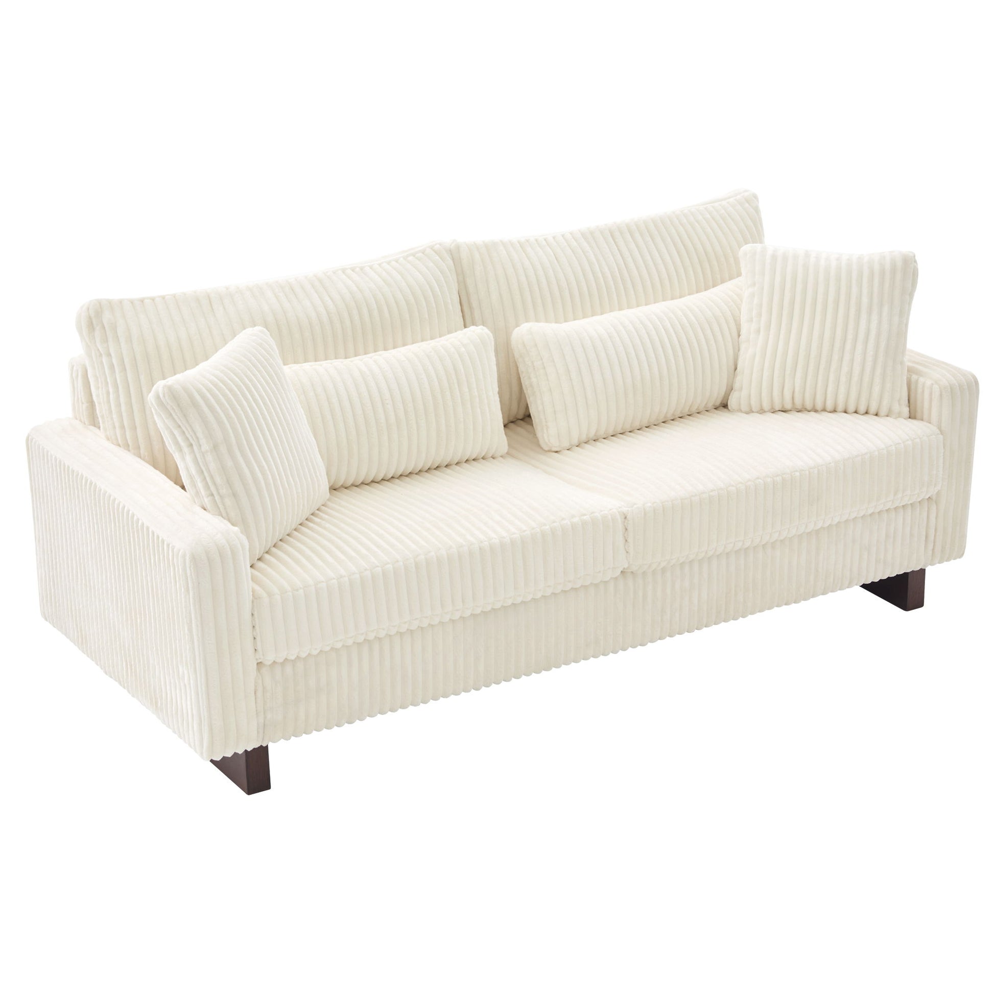 Modern Loveseat Sofa With 4 Pillows Noble House