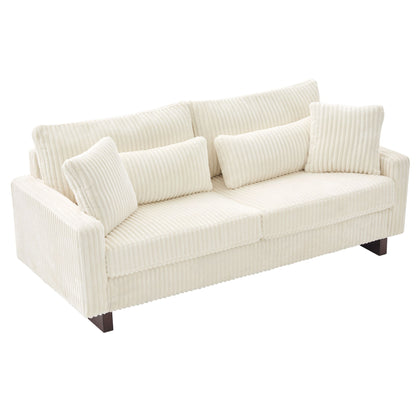 Modern Loveseat Sofa With 4 Pillows Noble House
