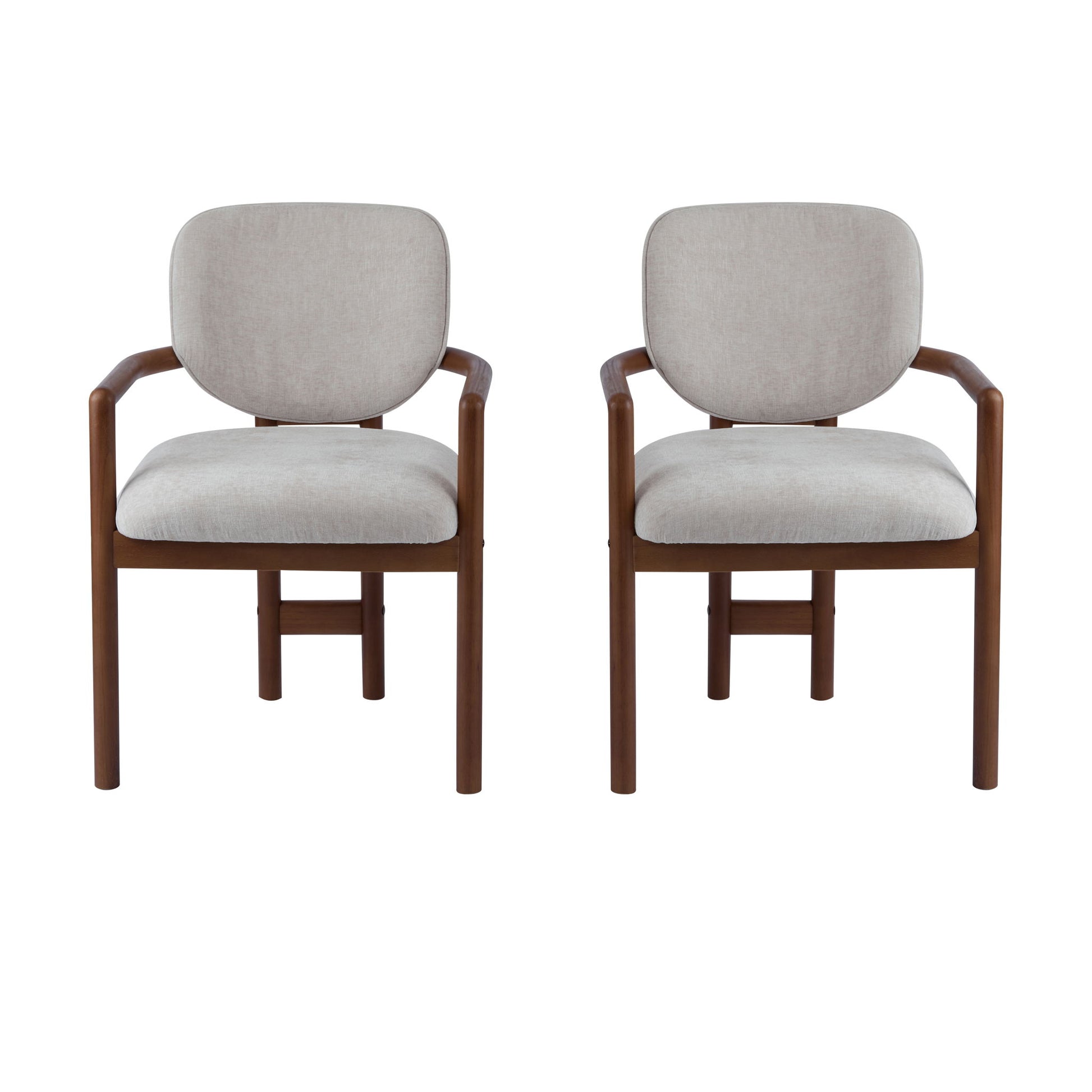 Upholstered Arm Dining Chairs (Set of 2) Noble House
