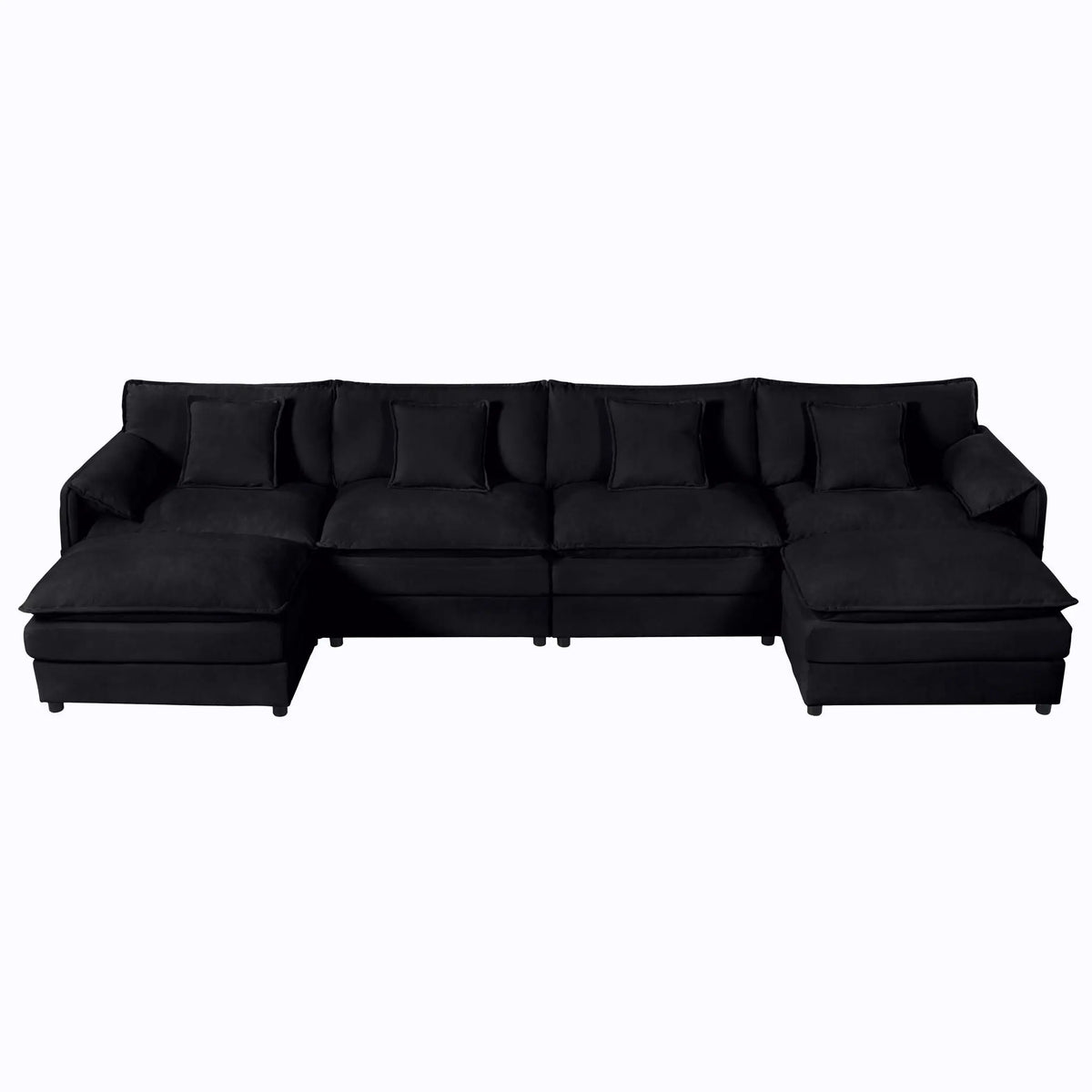 Modern Comfy Deep Seat Modular Sectional Sofa Cloud Couch With Ottoman Home Essentials