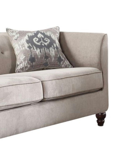 Cyndi - Velvet Sofa With 2 Pillows - Tan