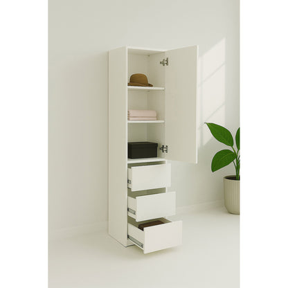 Elise - Modular Wood Closet System With Mirror For Custom Storage Solutions - White Home Essentials