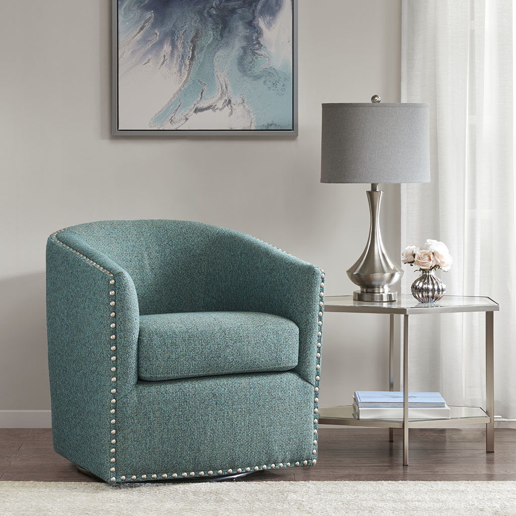 Tyler - Swivel Chair - Teal Multi