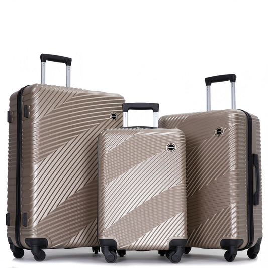3 Piece Luggage Sets Lightweight Suitcase With Two Hooks, Spinner Wheels, Daily Nest