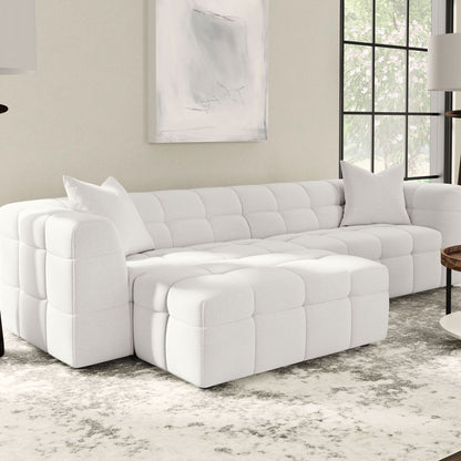 Sooke - Rectangular Ottoman - Off White Furniture Max