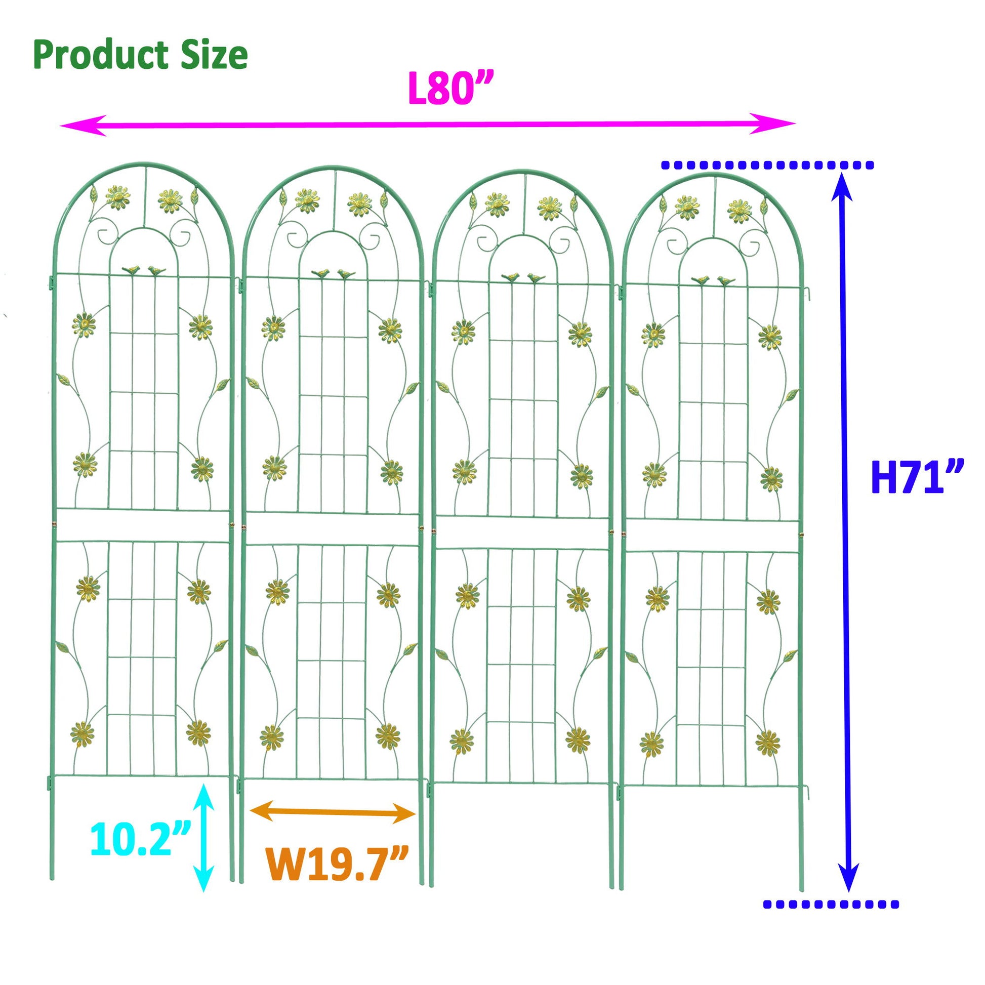Metal Garden Trellis Rustproof Trellis For Climbing Plant Outdoor Flower Support Daily Nest