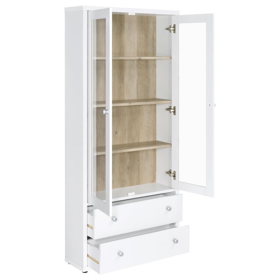 Hawthorne - 4-Shelf Glass Door Tall Cabinet With Drawers Coaster Fine Furniture