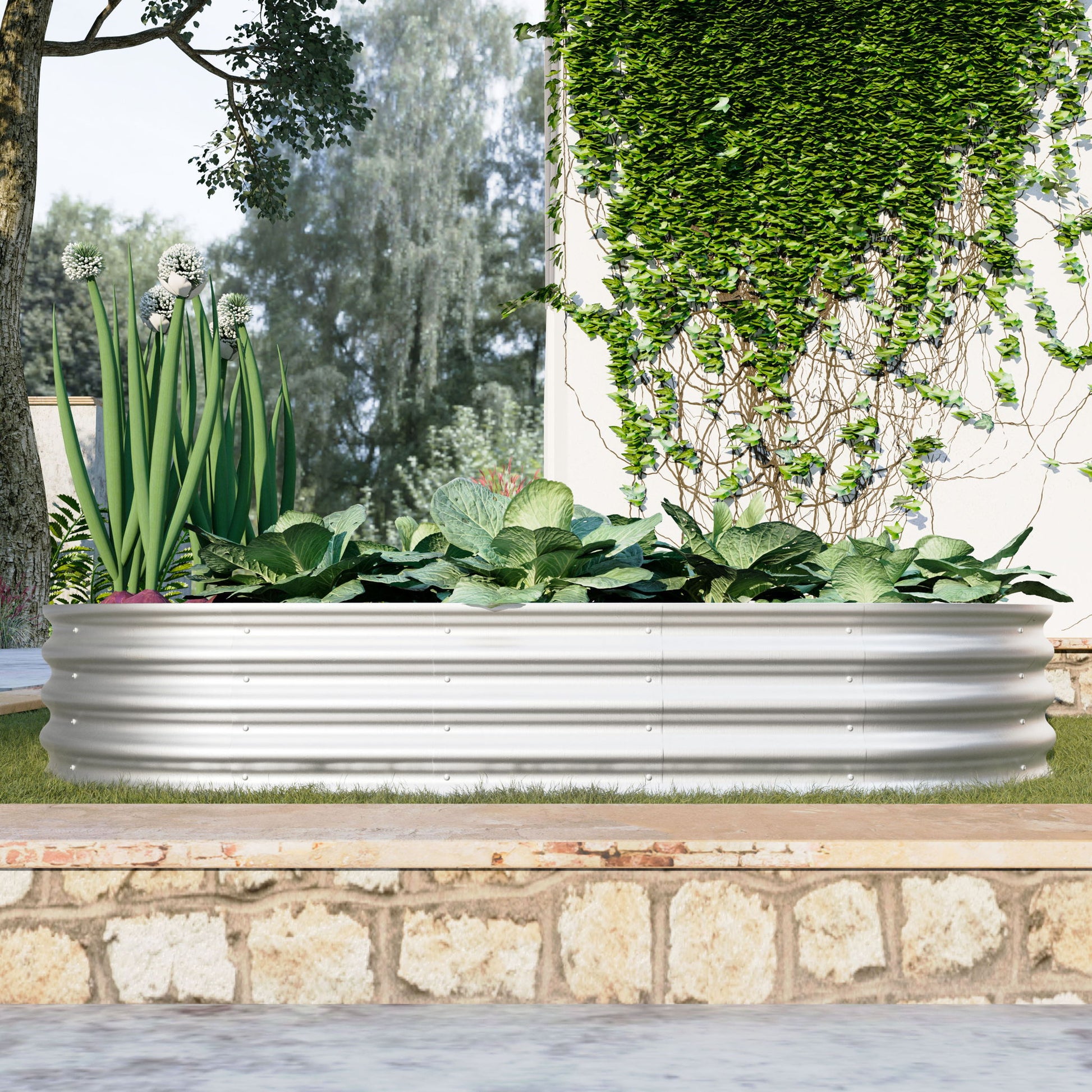 Heavy Duty Galvanized Raised Garden Bed Kit For Vegetables, Flowers & Herbs Daily Nest