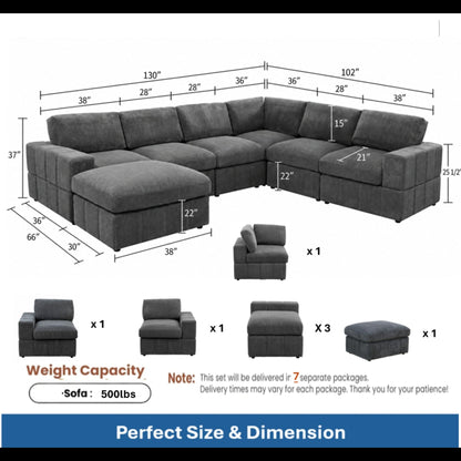 Modular Sectional Sofa, Reversible Set Home Essentials