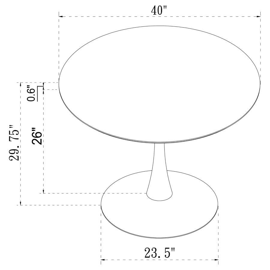 Arkell - Round Faux Marble Top Dining Table CoasterEveryday