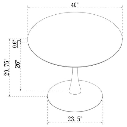 Arkell - Round Faux Marble Top Dining Table CoasterEveryday
