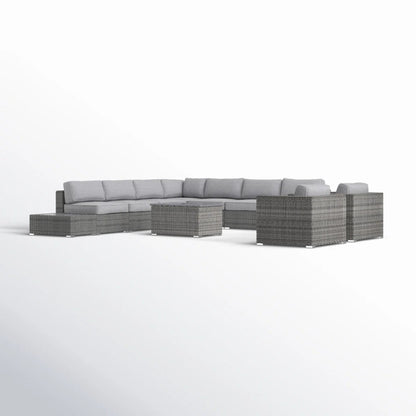 Wicker Sectional Seating Group With Plush Cushions LSI Patio Furniture