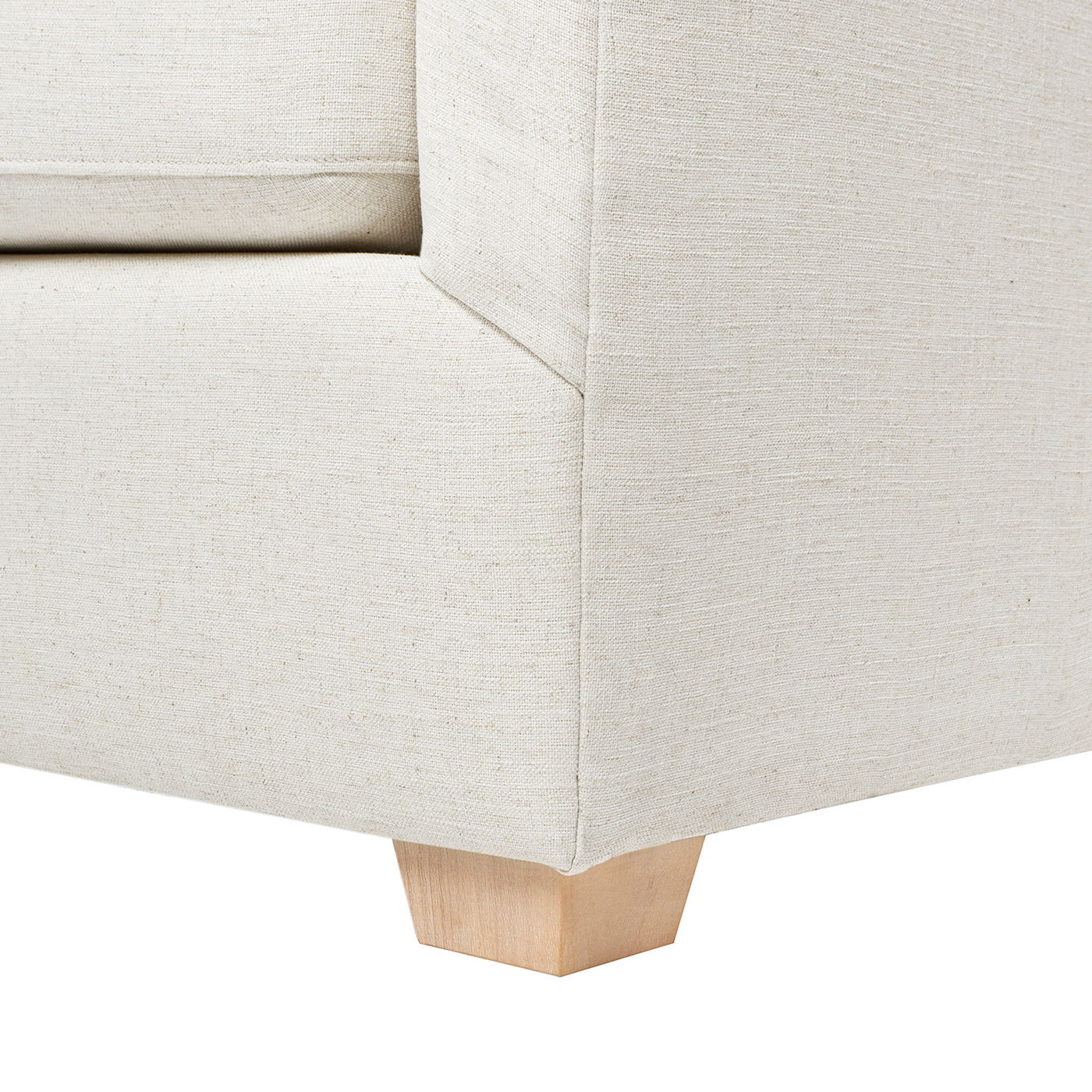 Ada - Flared Arm Contemporary Sofa With Lumbar Pillows - Flax White Jennifer Taylor Home