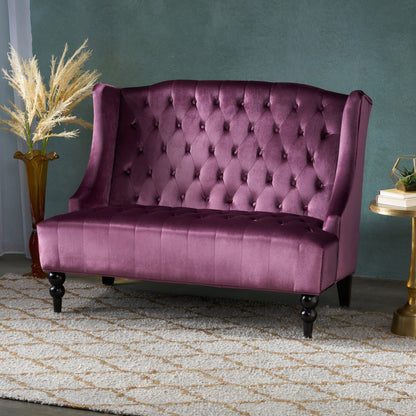 Nurturing - Upholstered Loveseat With Wing Back And Diamond Tufting Noble House