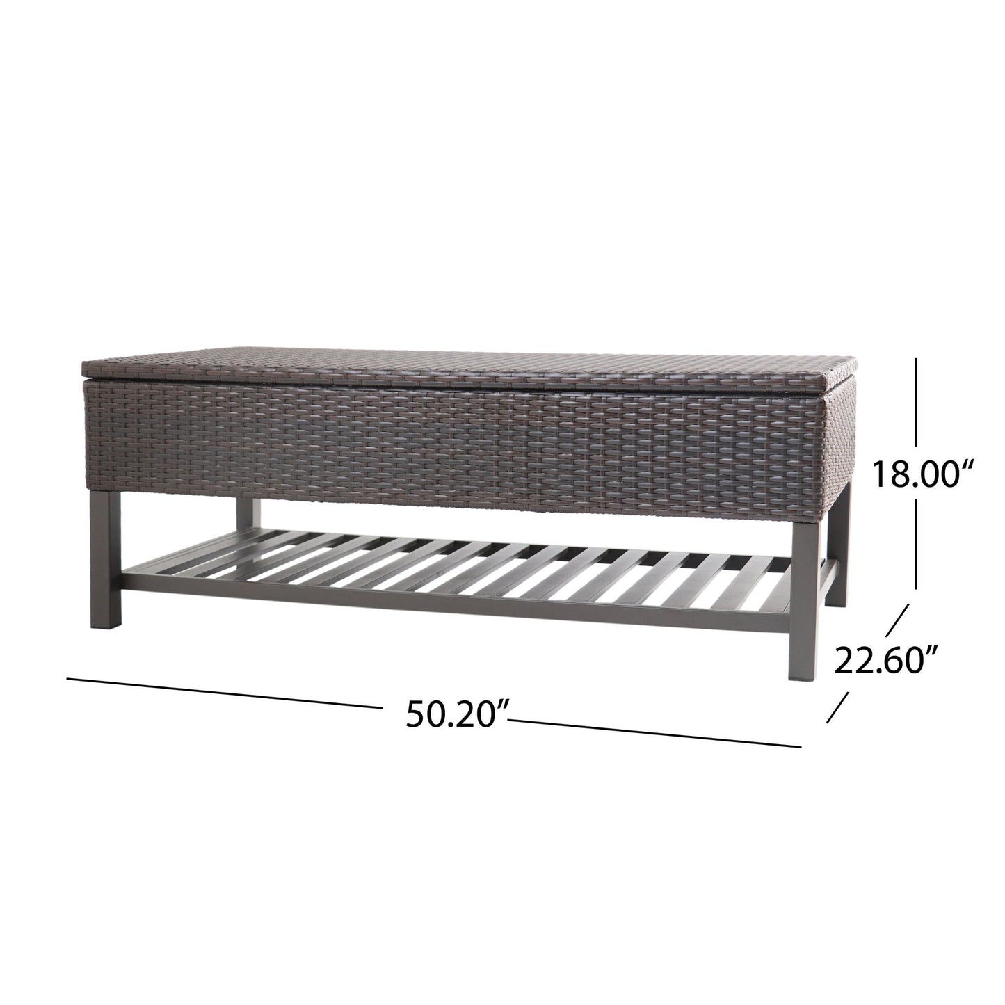 Regent - Storage Bench With Metal Rack - Brown Multi Noble House
