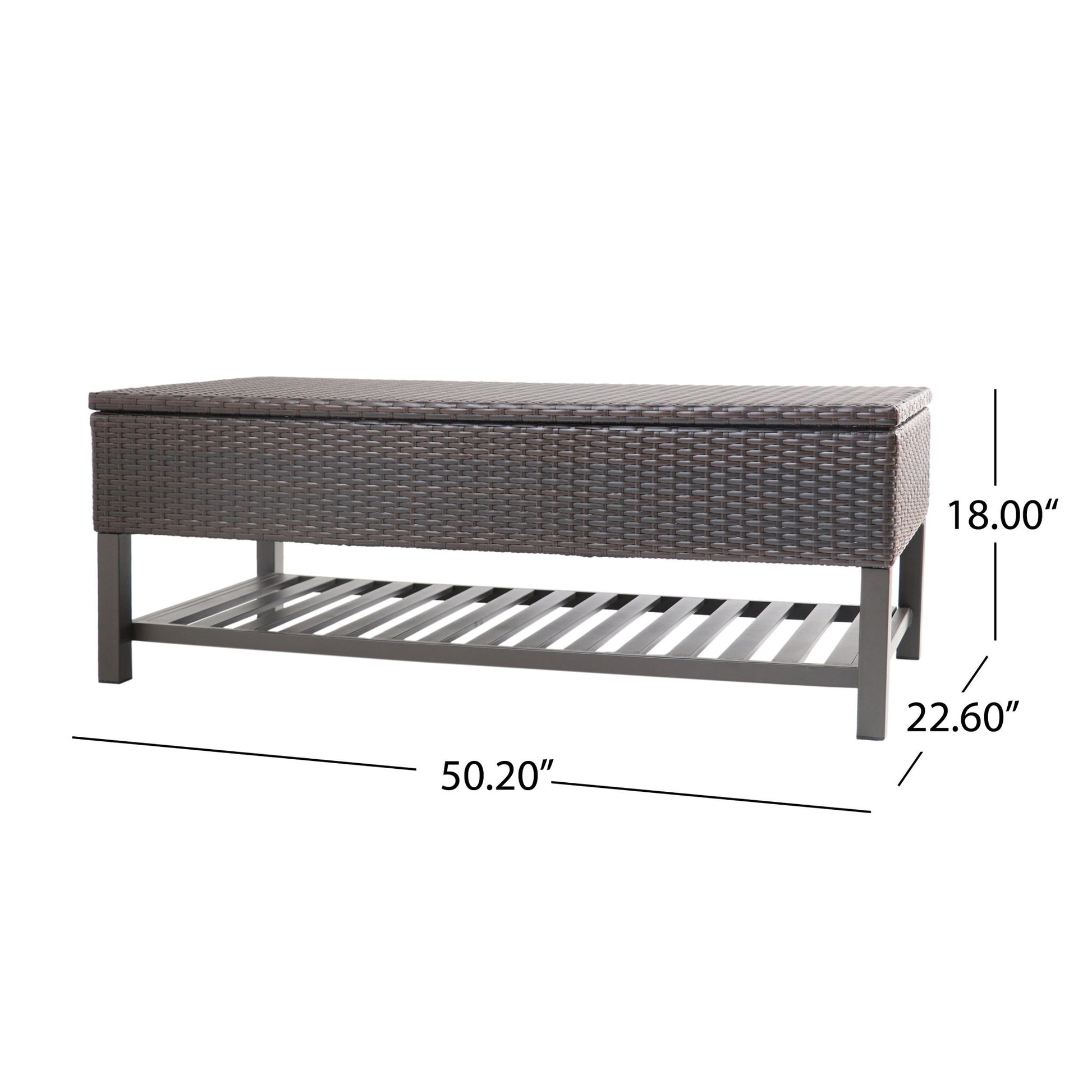 Regent - Storage Bench With Metal Rack - Brown Multi Noble House