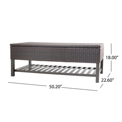 Regent - Storage Bench With Metal Rack - Brown Multi Noble House