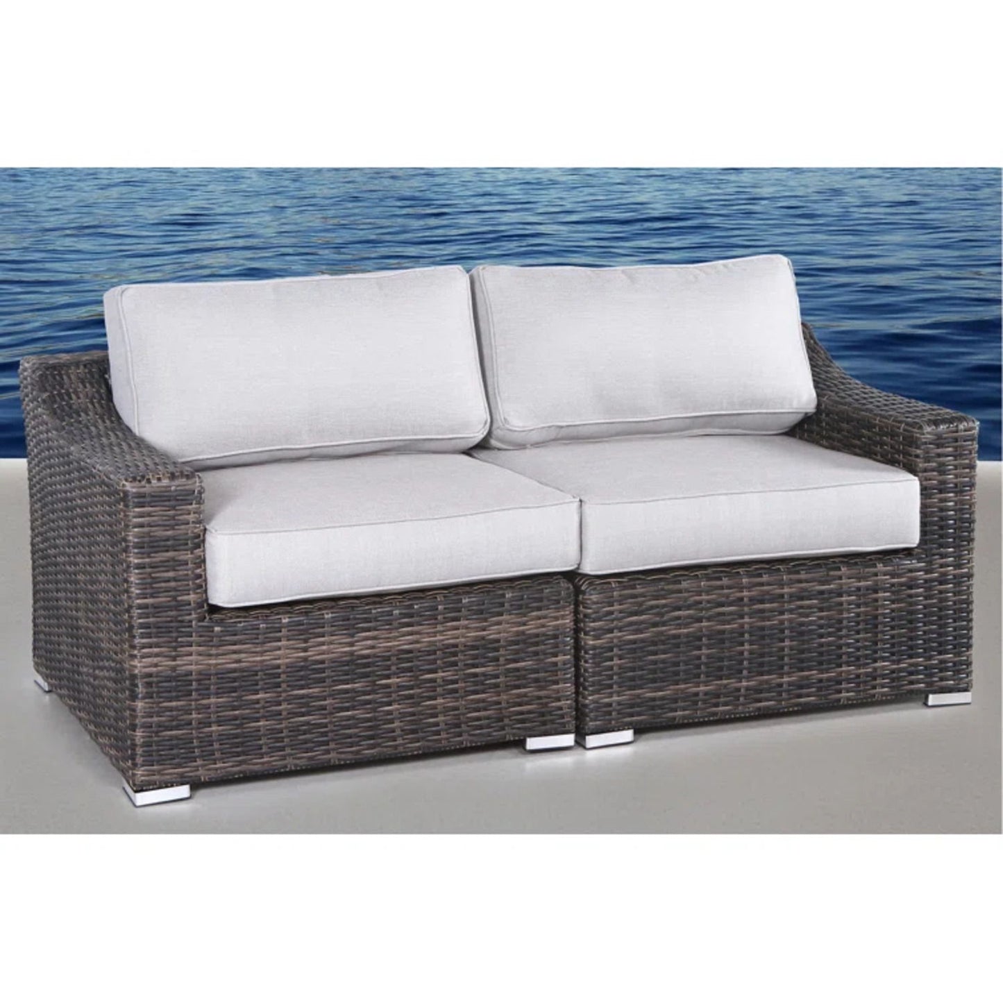 Chic Wide Outdoor Loveseat With Cushions LSI Patio Furniture