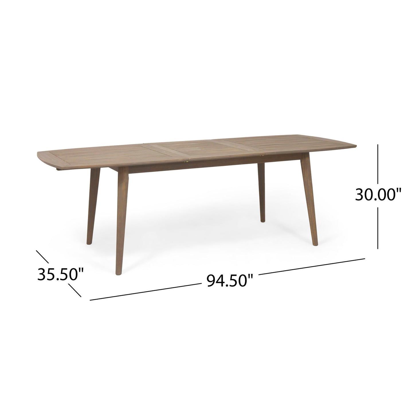 Modern Outdoor Dining Set With Expandable Acacia Wood Table Noble House