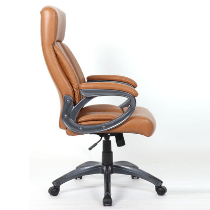 Executive Office Chair, Height Adjustable, Swivel With Padded Armrest & 5 Point Base - Antique Brown Home Essentials
