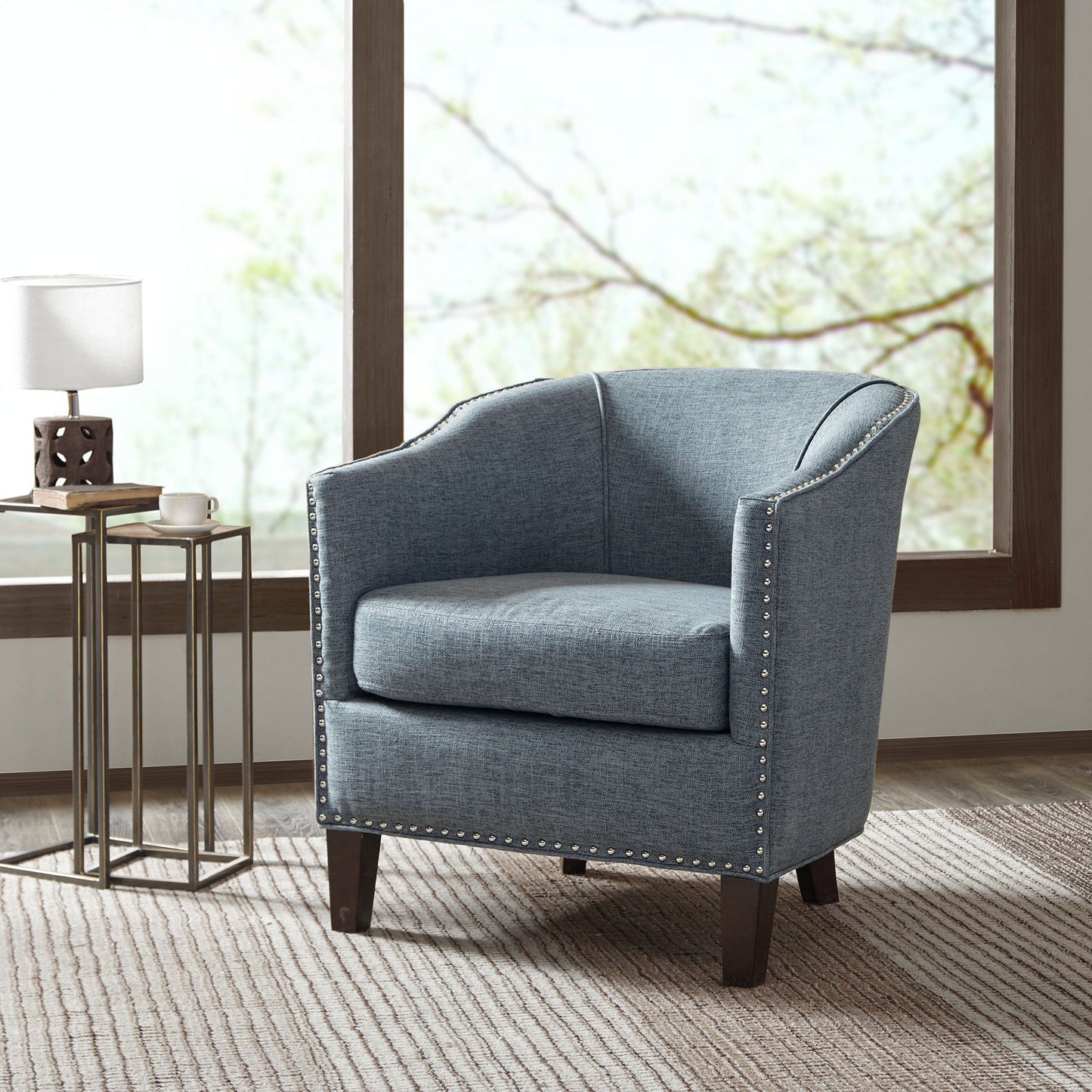 Fremont - Barrel Arm Chair - Slate Blue