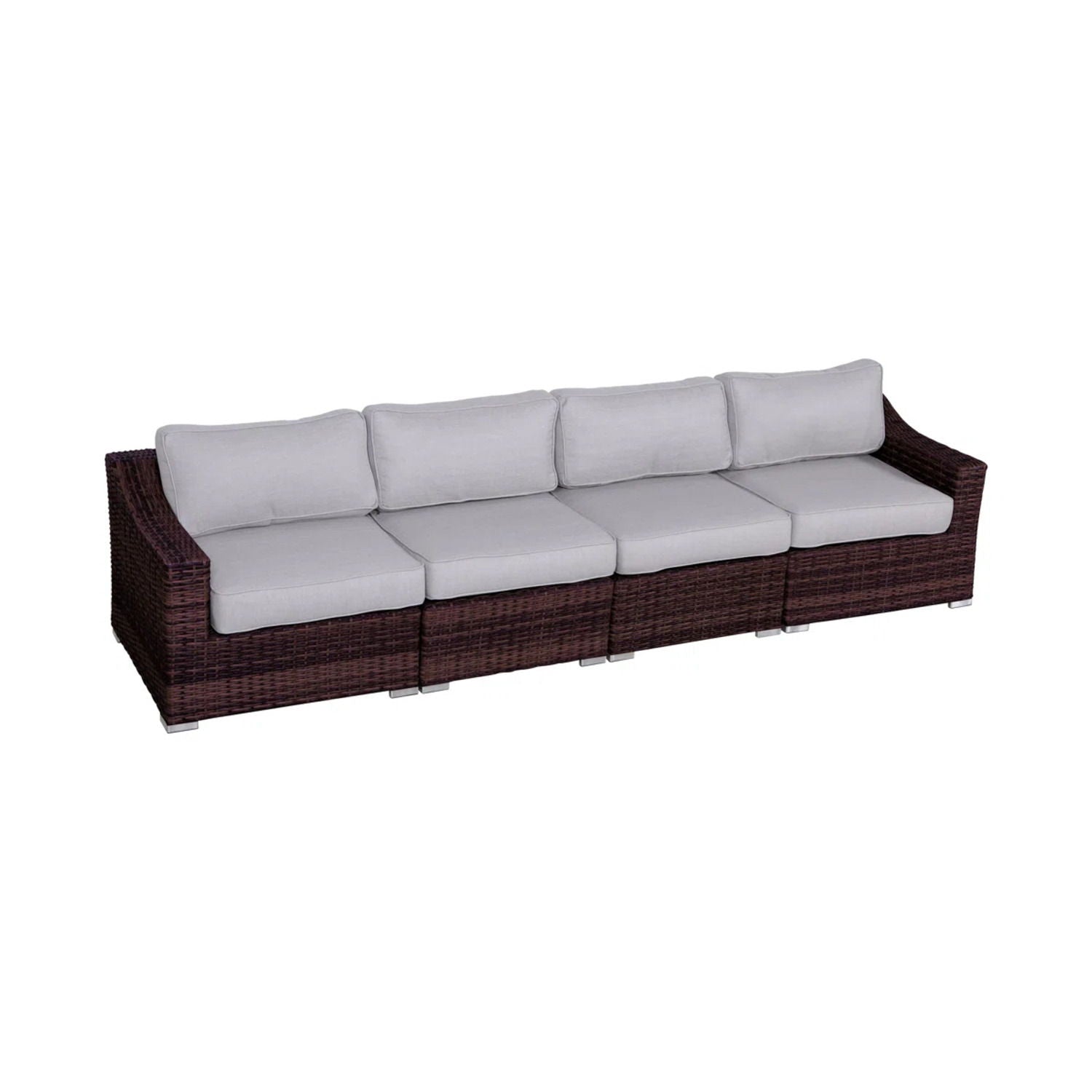 Contemporary Outdoor Rattan Wicker Sectional Seating Group With Cushions LSI Patio Furniture