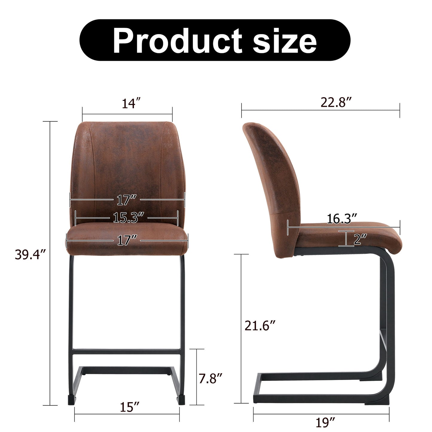 Modern Chairs With Cushions And Metal Legs (Set of 2) Home Essentials