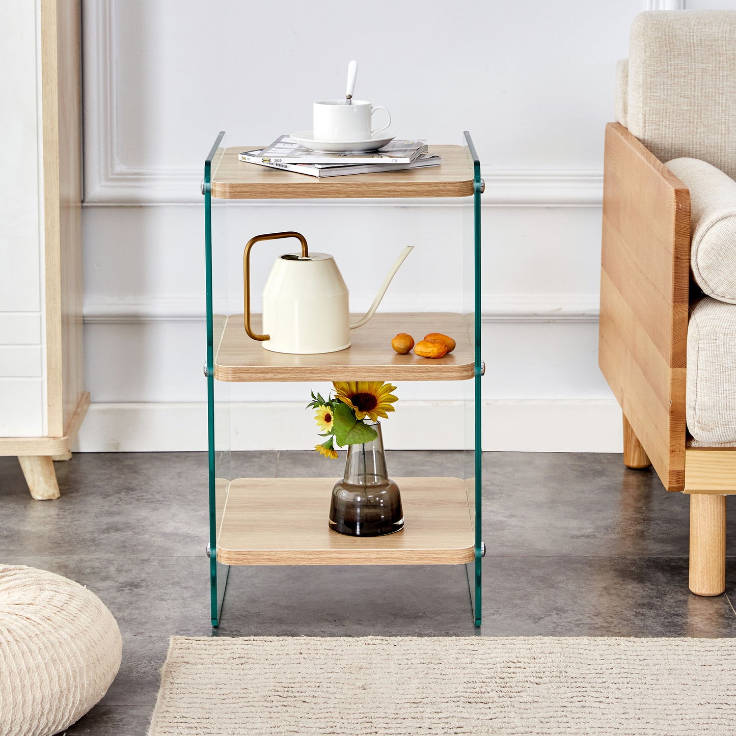 Modern 3 Layer Bedside Cabinet With Storage Function Home Essentials