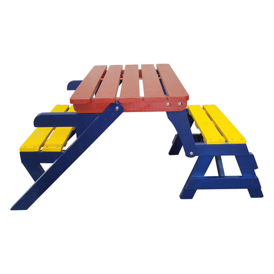 Kids Multi-Functional Arm Chair, Table With 2 Benches All-In-One Set Home Essentials