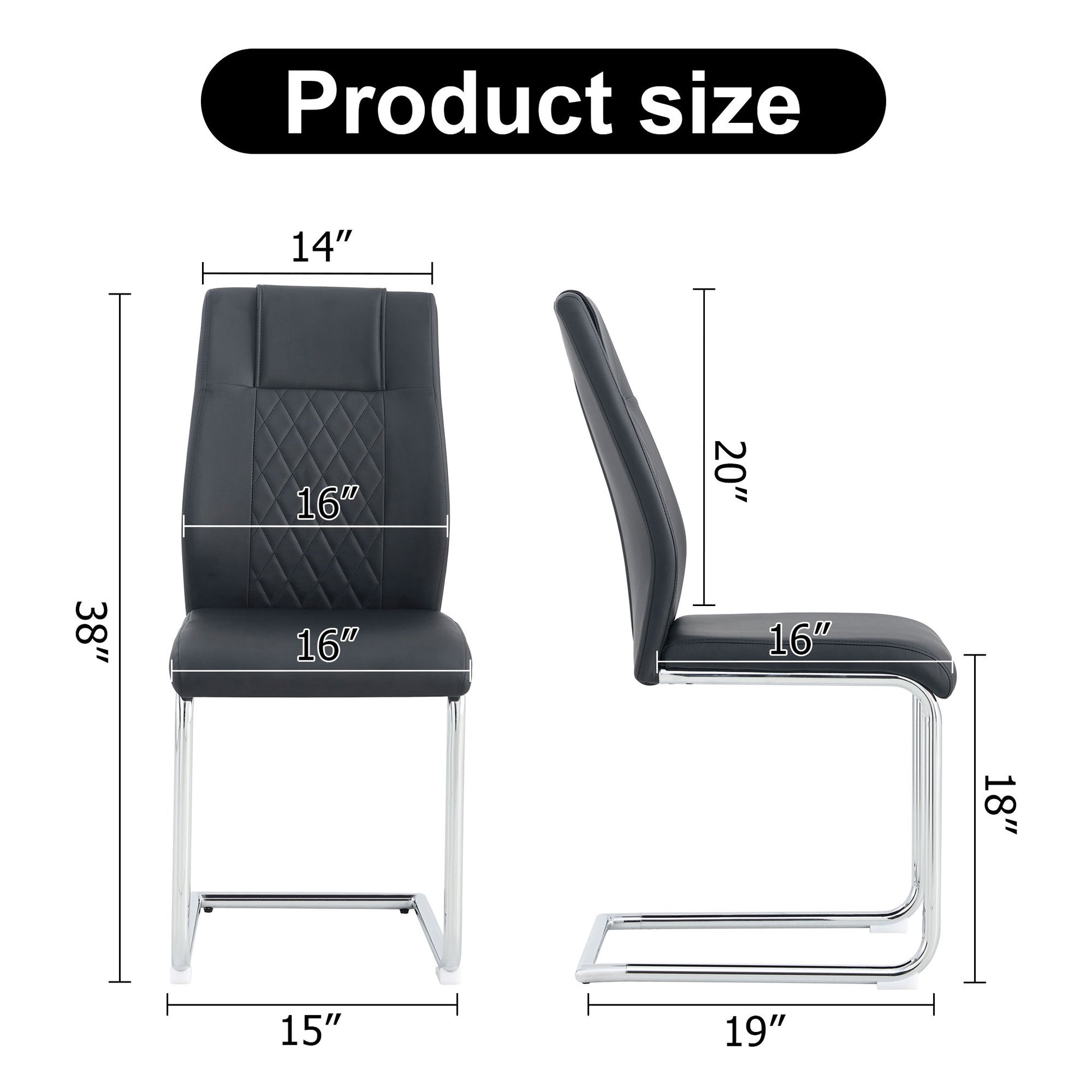 Modern Dining Chairs With Padded Seat, Metal Legs Home Essentials