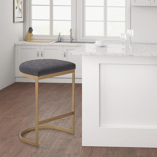 Maison - Counter Stool - Charcoal / Antique Gold Madison Park