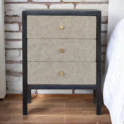 Nightstand, 3 Drawer - Black Artisan Furniture