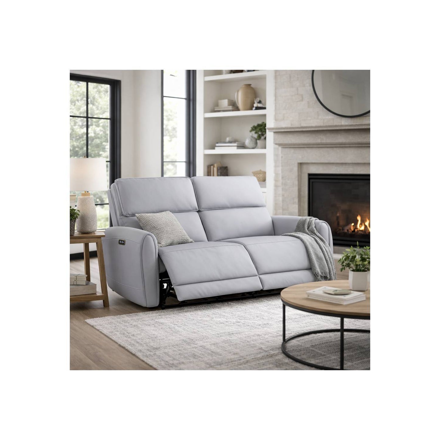 Jeromie - Power Motion Loveseat With USB Port - Gray Acme