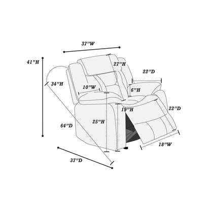 Modern Recliner With Pillow Arms And Headrest Home Essentials