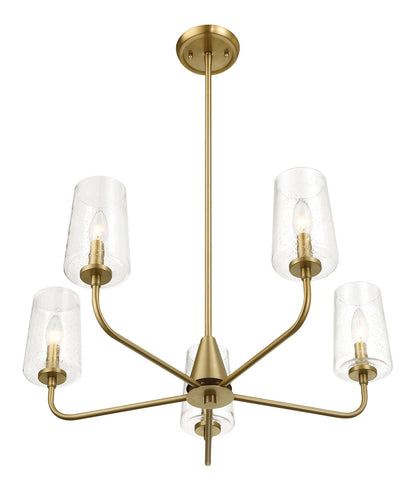 Dazzle - 5 Lights Chandelier With Clear Seeded Satin - Antique Brass / Clear / Gold Ashcroft Furniture