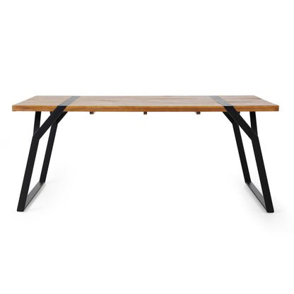 Zora - Dining Table Industrial & Iron Table - Black Noble House