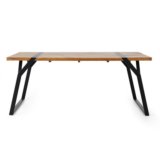 Zora - Dining Table Industrial & Iron Table - Black Noble House