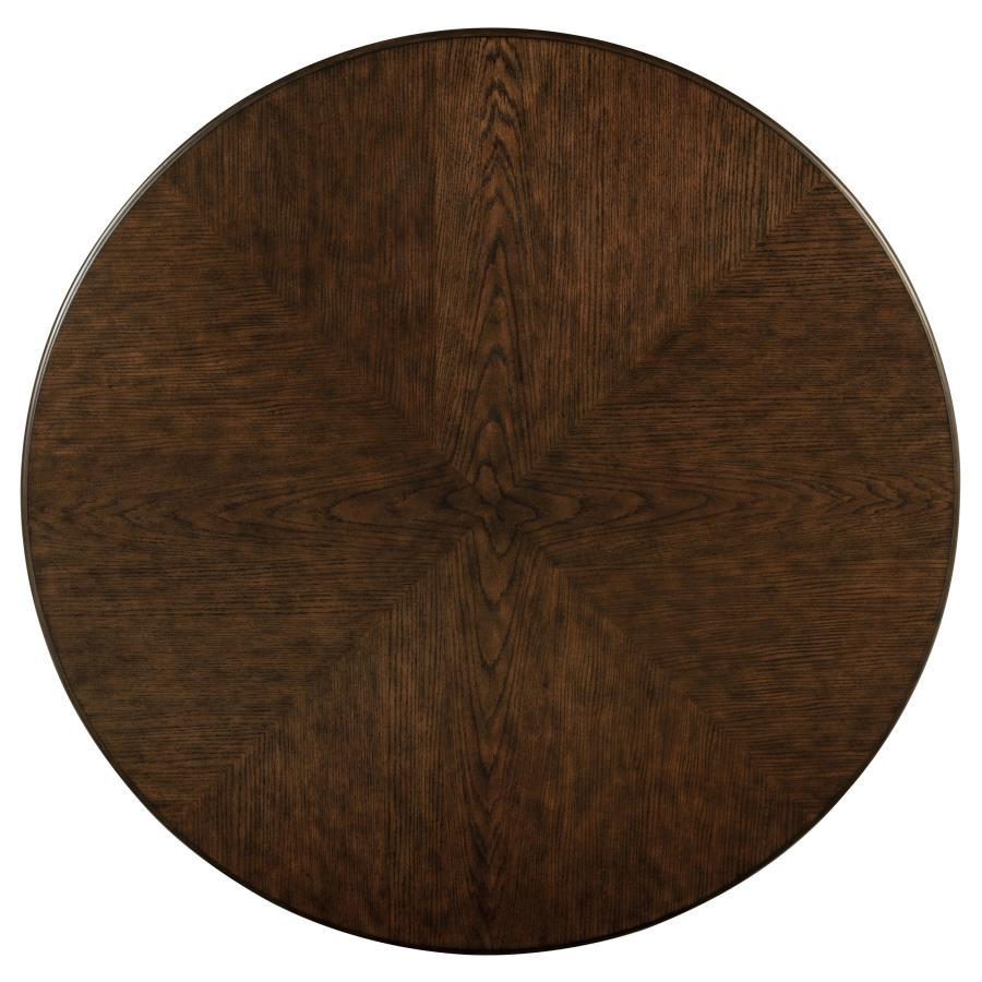 Landon - Round Wood Pedestal Dining Table - Rich Brown Coaster Fine Furniture