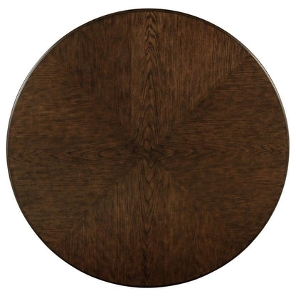 Landon - Round Wood Pedestal Dining Table - Rich Brown Coaster Fine Furniture