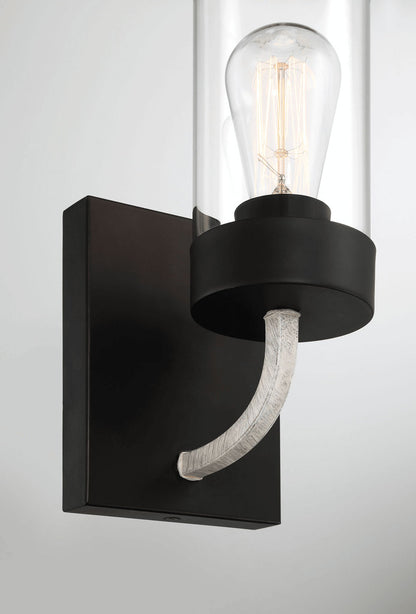 Zephyr - Single Light Sconce - Black / Clear Ashcroft Furniture