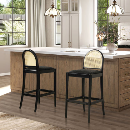 Panama - Curved Back Cane Bar Stool (Set of 2) Jennifer Taylor Home